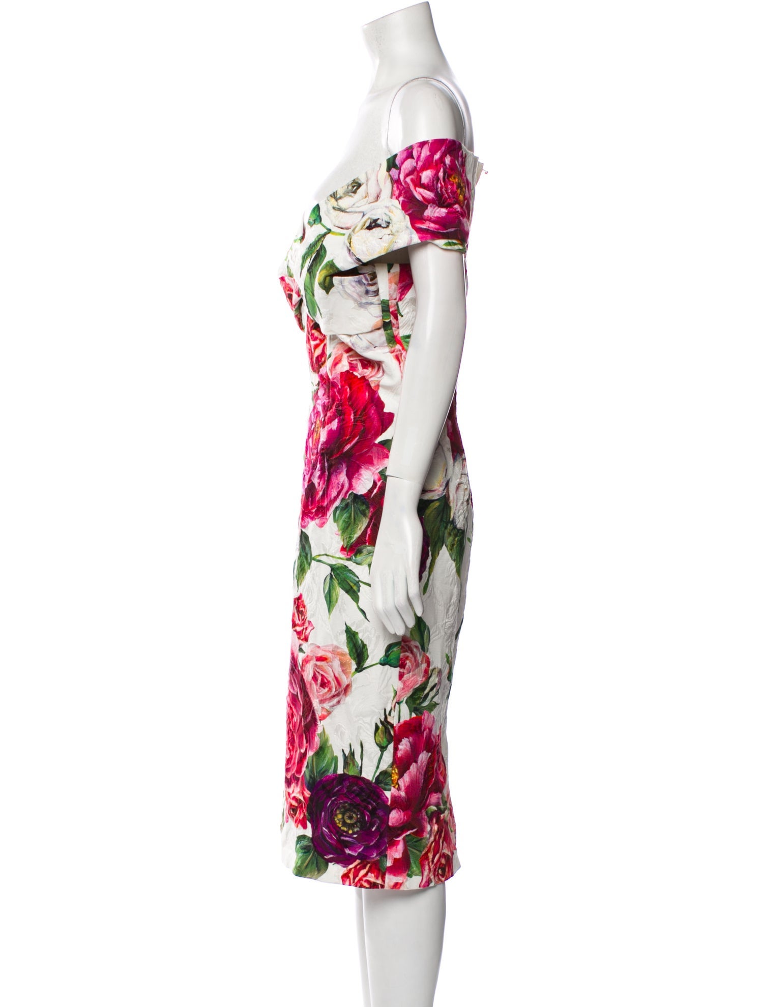 Dolce & Gabbana Floral Print Midi Length Dress