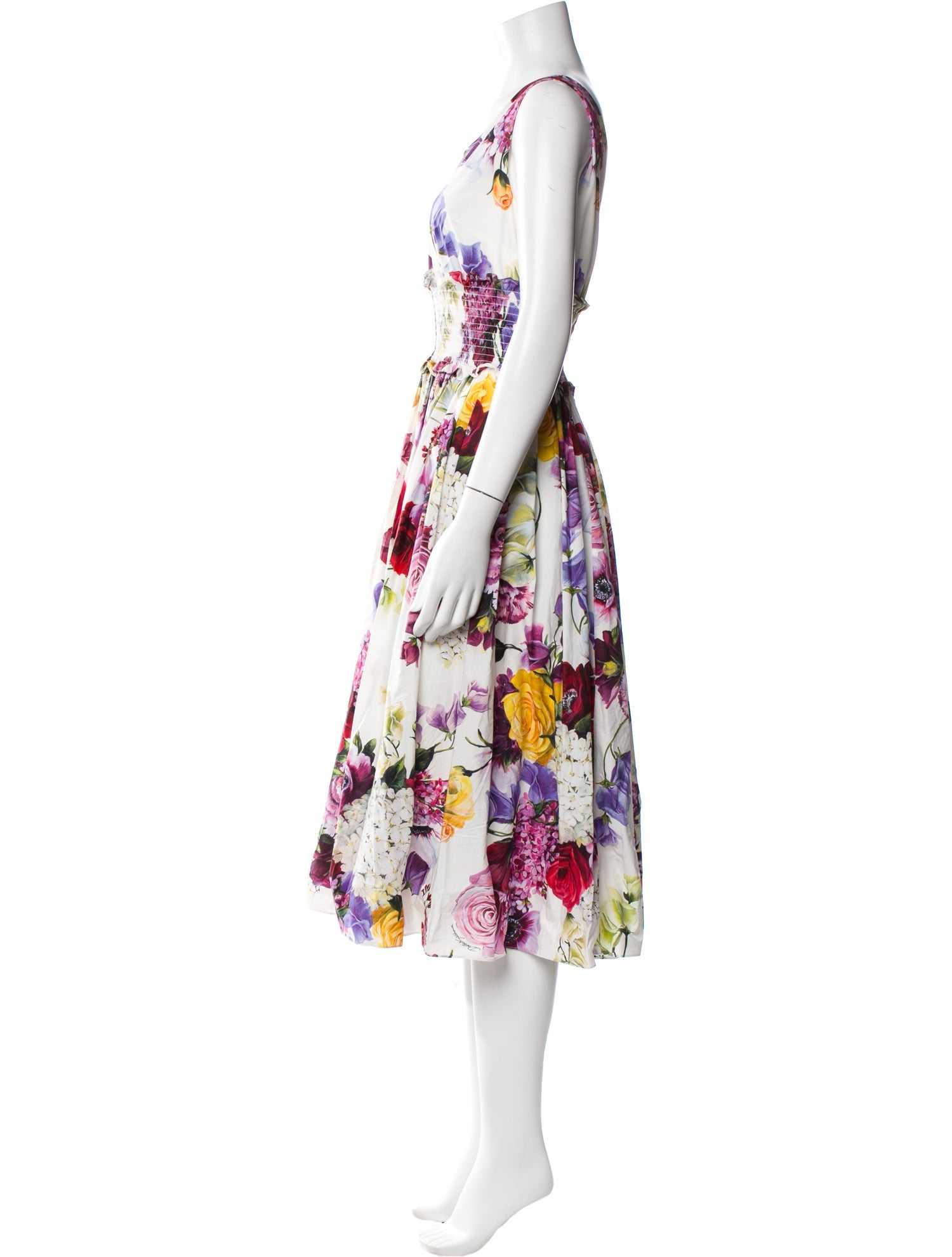 Dolce & Gabbana Floral Print Midi Length Dress