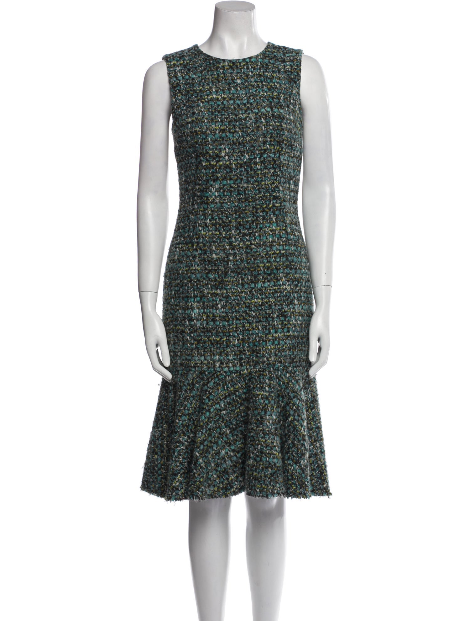 Dolce & Gabbana Tweed Pattern Midi Length Dress
