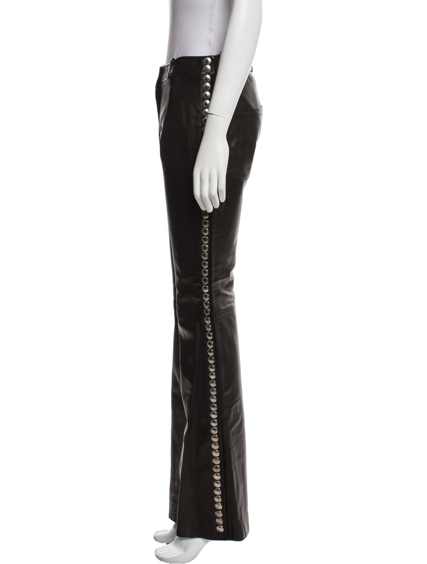 Dolce & Gabbana Leather Wide Leg Pants