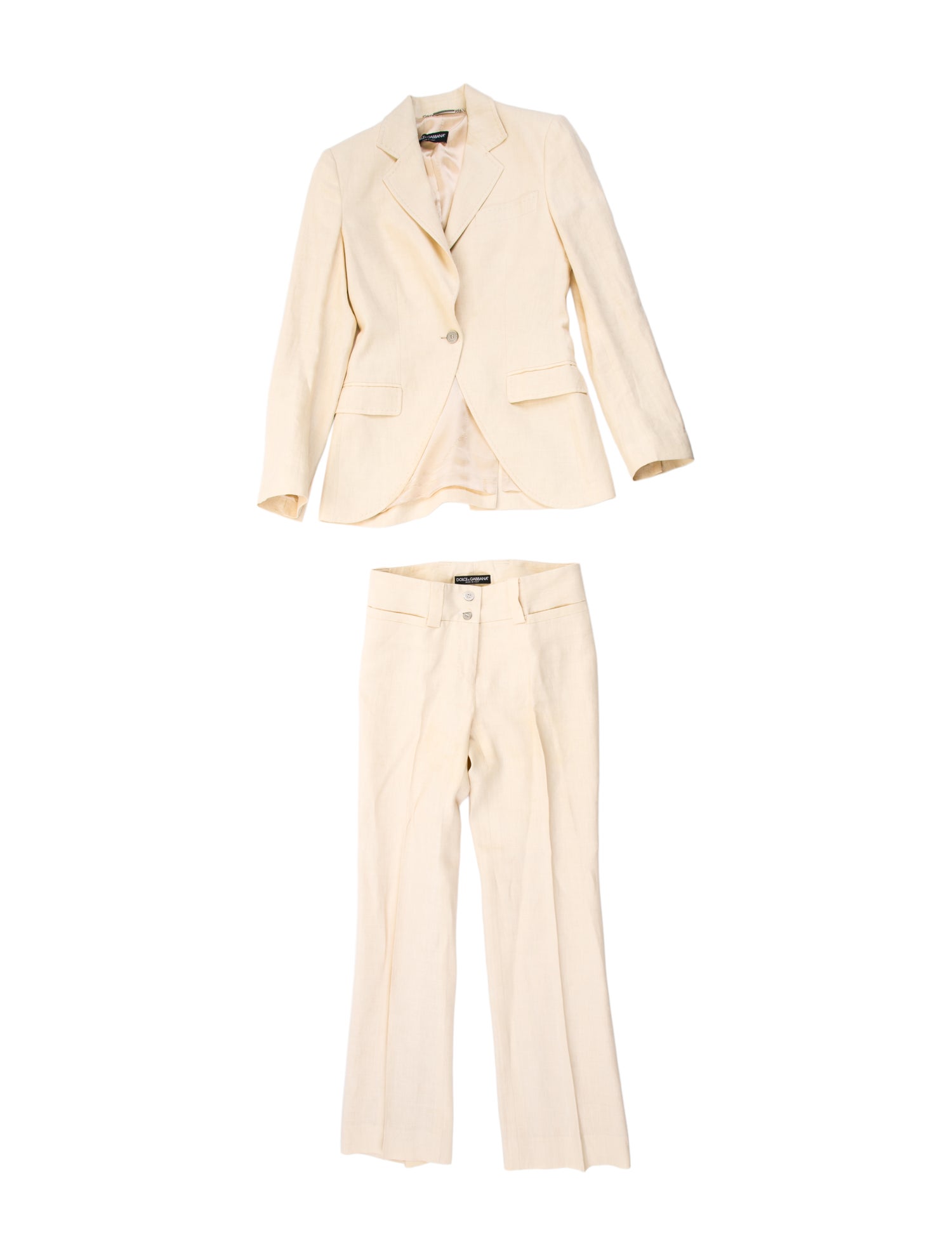 Dolce & Gabbana Linen Embroidered Accent Pantsuit