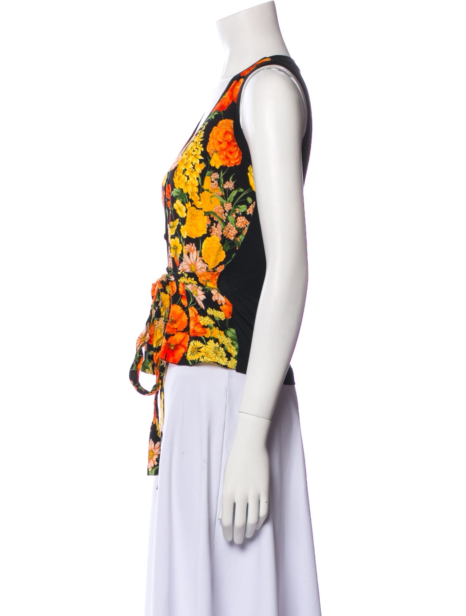 Dolce & Gabbana Silk Floral Print Crop Top