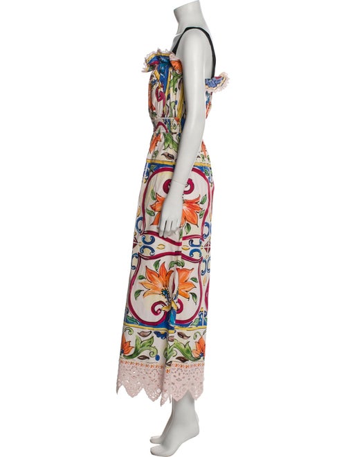 Dolce & Gabbana Floral Print Square Neckline Jumpsuit