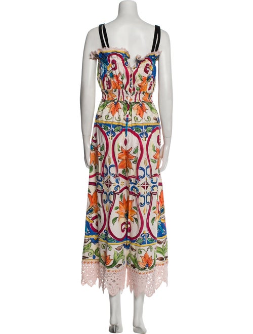 Dolce & Gabbana Floral Print Square Neckline Jumpsuit