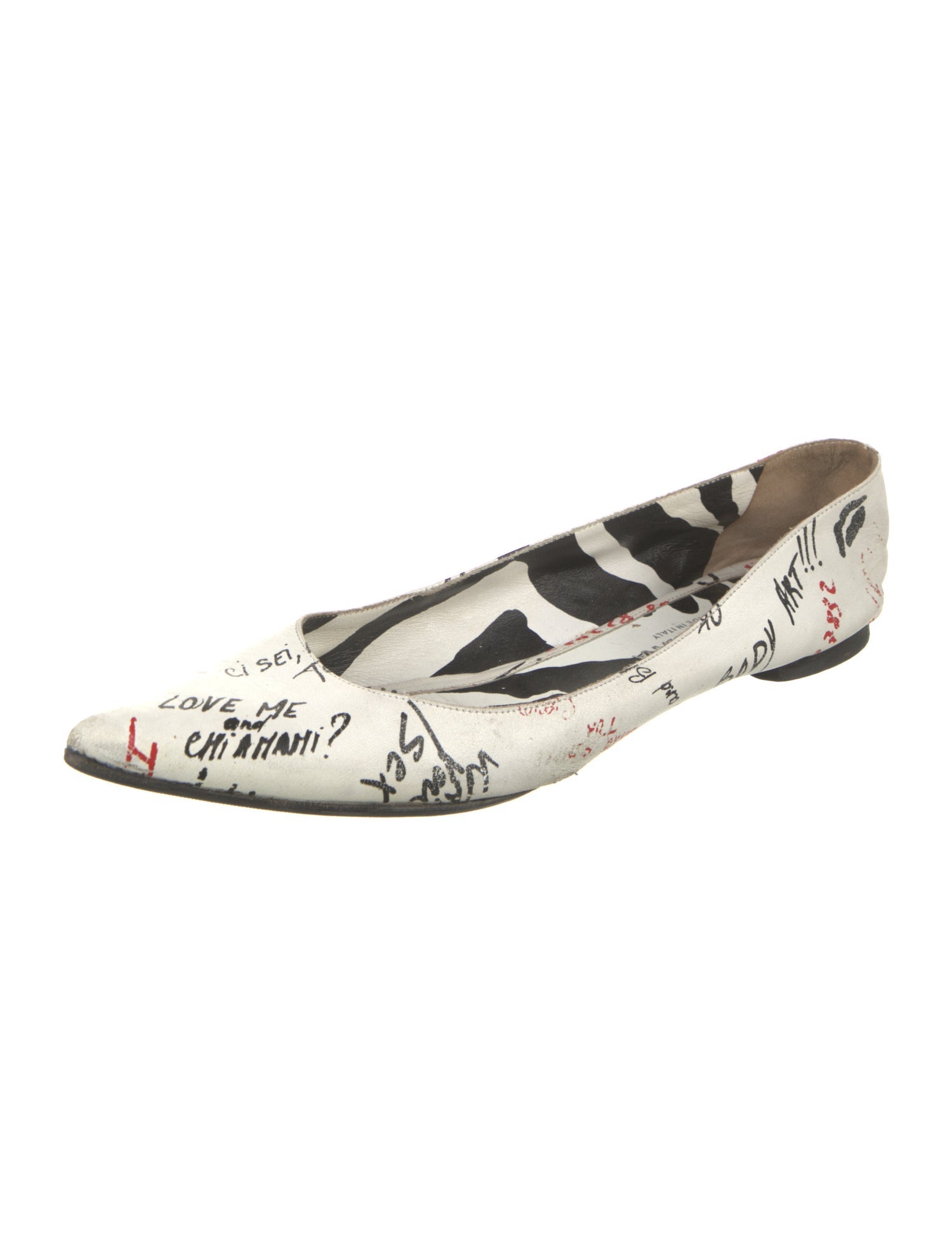 Dolce & Gabbana Leather Printed Slingback Flats