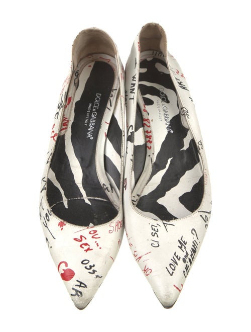 Dolce & Gabbana Leather Printed Slingback Flats
