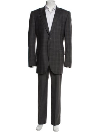 Dolce & Gabbana Virgin Wool Plaid Print Two-Piece Blazer