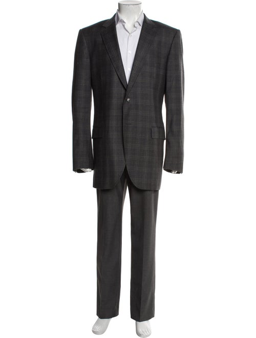 Dolce & Gabbana Virgin Wool Plaid Print Two-Piece Blazer