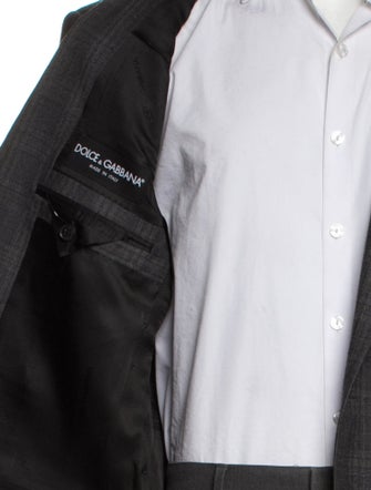 Dolce & Gabbana Virgin Wool Plaid Print Two-Piece Blazer
