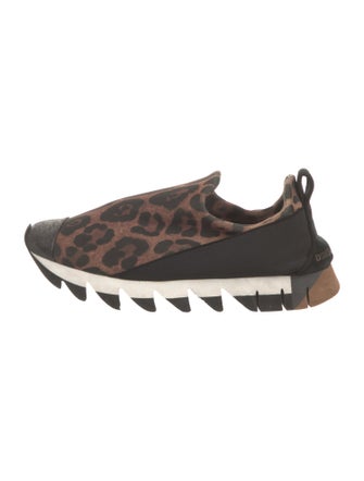 Dolce & Gabbana Neoprene Animal Print Athletic Sneakers