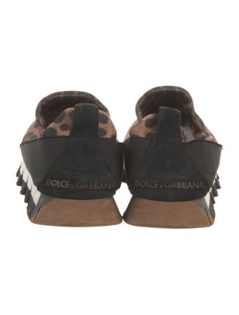 Dolce & Gabbana Neoprene Animal Print Athletic Sneakers