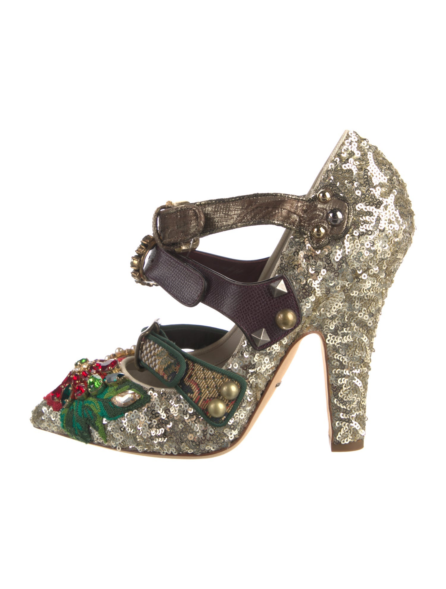 Dolce & Gabbana Sequins Floral Print Pumps