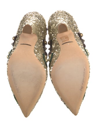 Dolce & Gabbana Sequins Floral Print Pumps