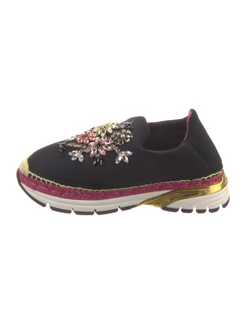 Dolce & Gabbana Neoprene Floral Print Espadrille Sneakers