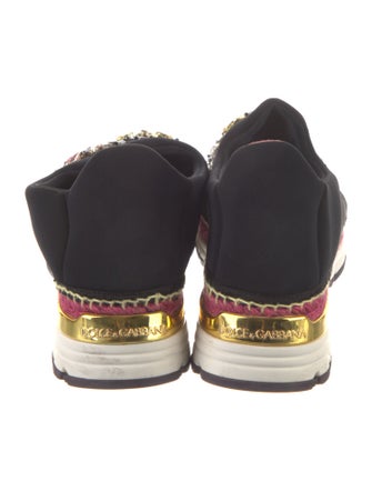 Dolce & Gabbana Neoprene Floral Print Espadrille Sneakers