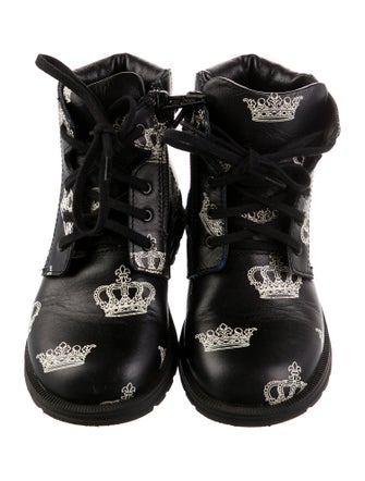 Dolce & Gabbana Leather Pattern Print Ankle Boot