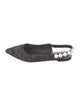 Dolce & Gabbana Faux Pearl Accents Wool Slingback Flats