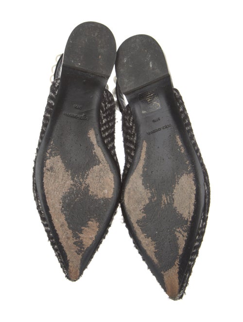 Dolce & Gabbana Faux Pearl Accents Wool Slingback Flats