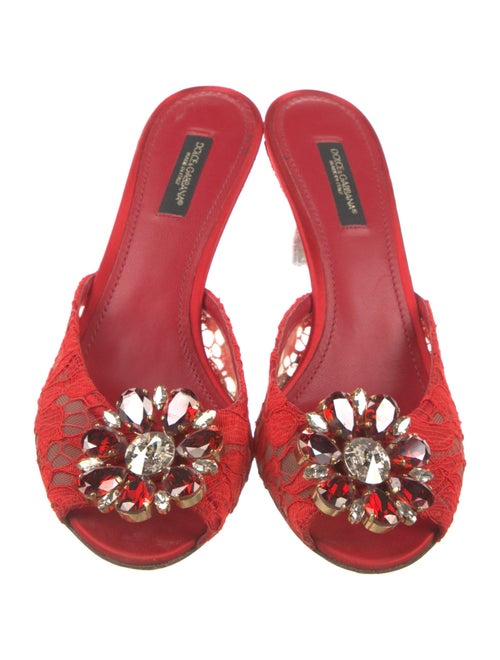 Dolce & Gabbana Lace Lace Pattern Slides