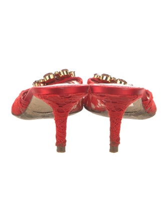 Dolce & Gabbana Lace Lace Pattern Slides
