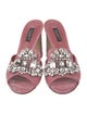 Dolce & Gabbana Leather Crystal Embellishments Slides