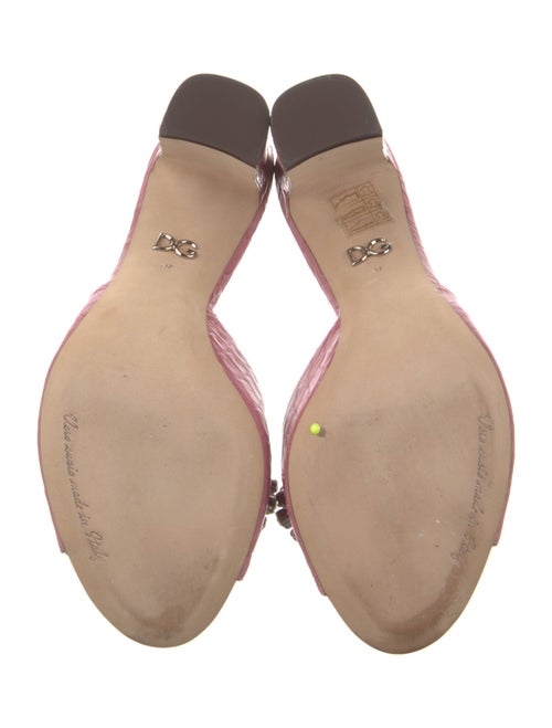 Dolce & Gabbana Leather Crystal Embellishments Slides