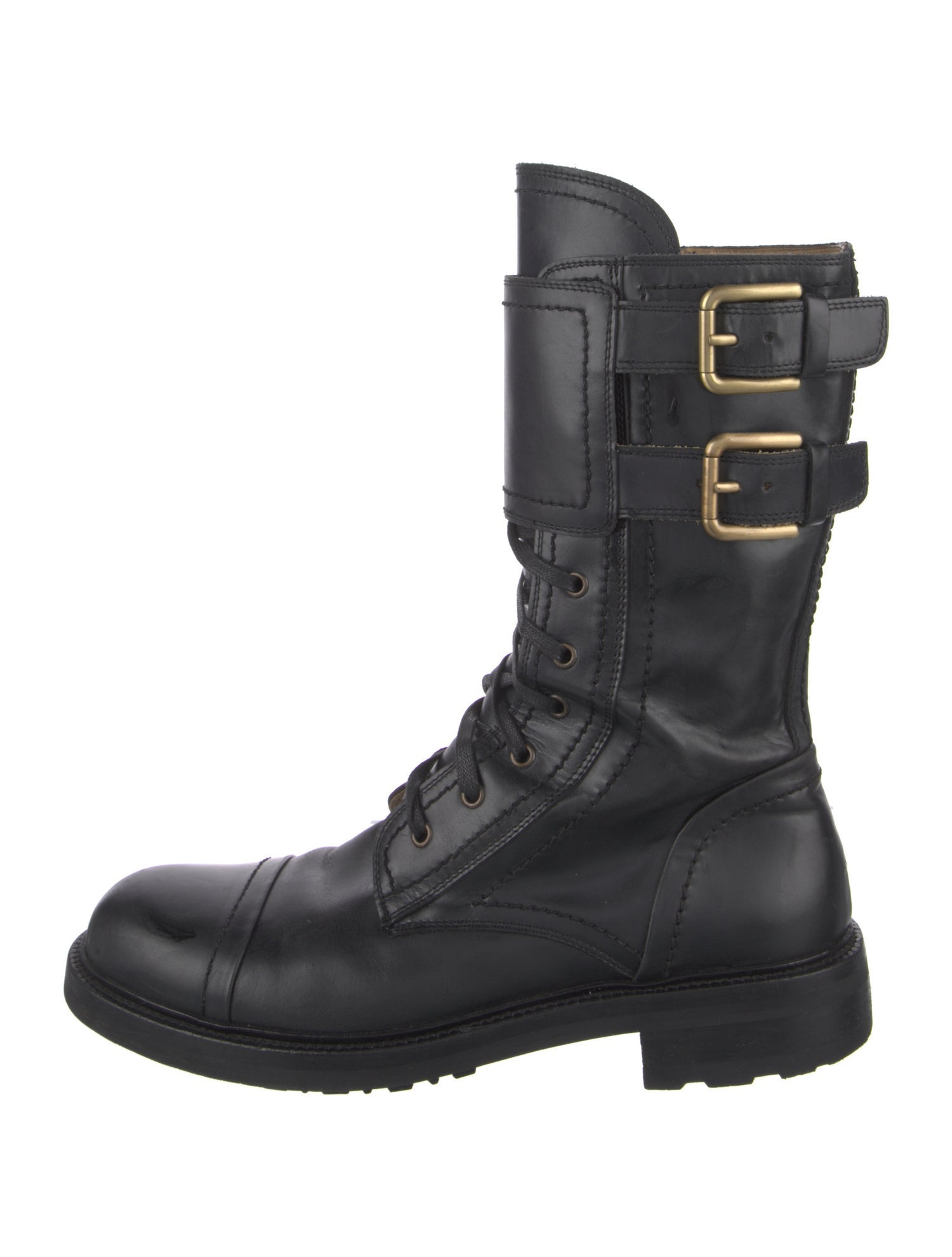 Dolce & Gabbana Leather Combat Boots