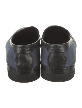 Dolce & Gabbana Suede Leather Trim Embellishment Loafers