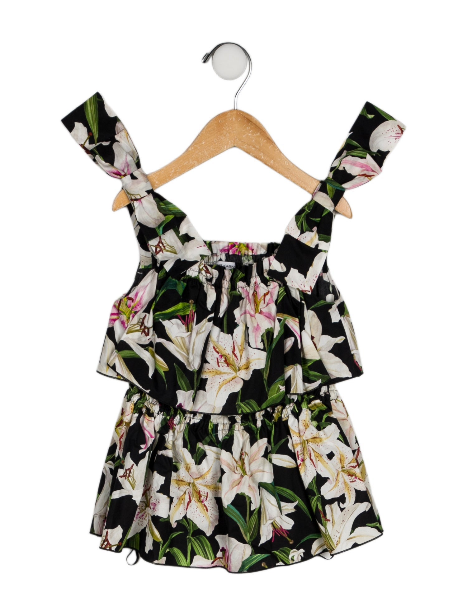 Dolce & Gabbana Girls' Floral Ruffle Dress
