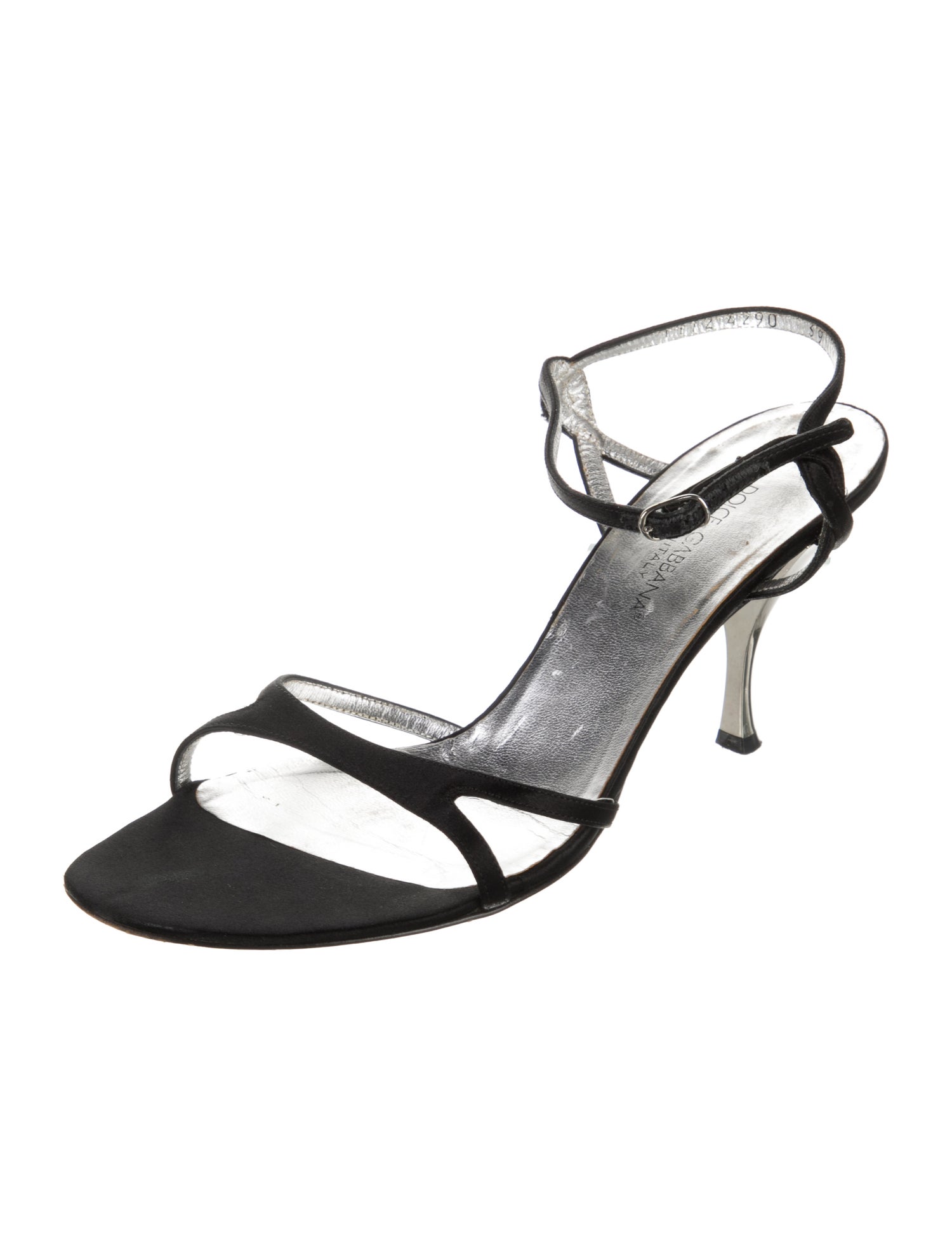 Dolce & Gabbana Satin Crystal Embellishments Sandals