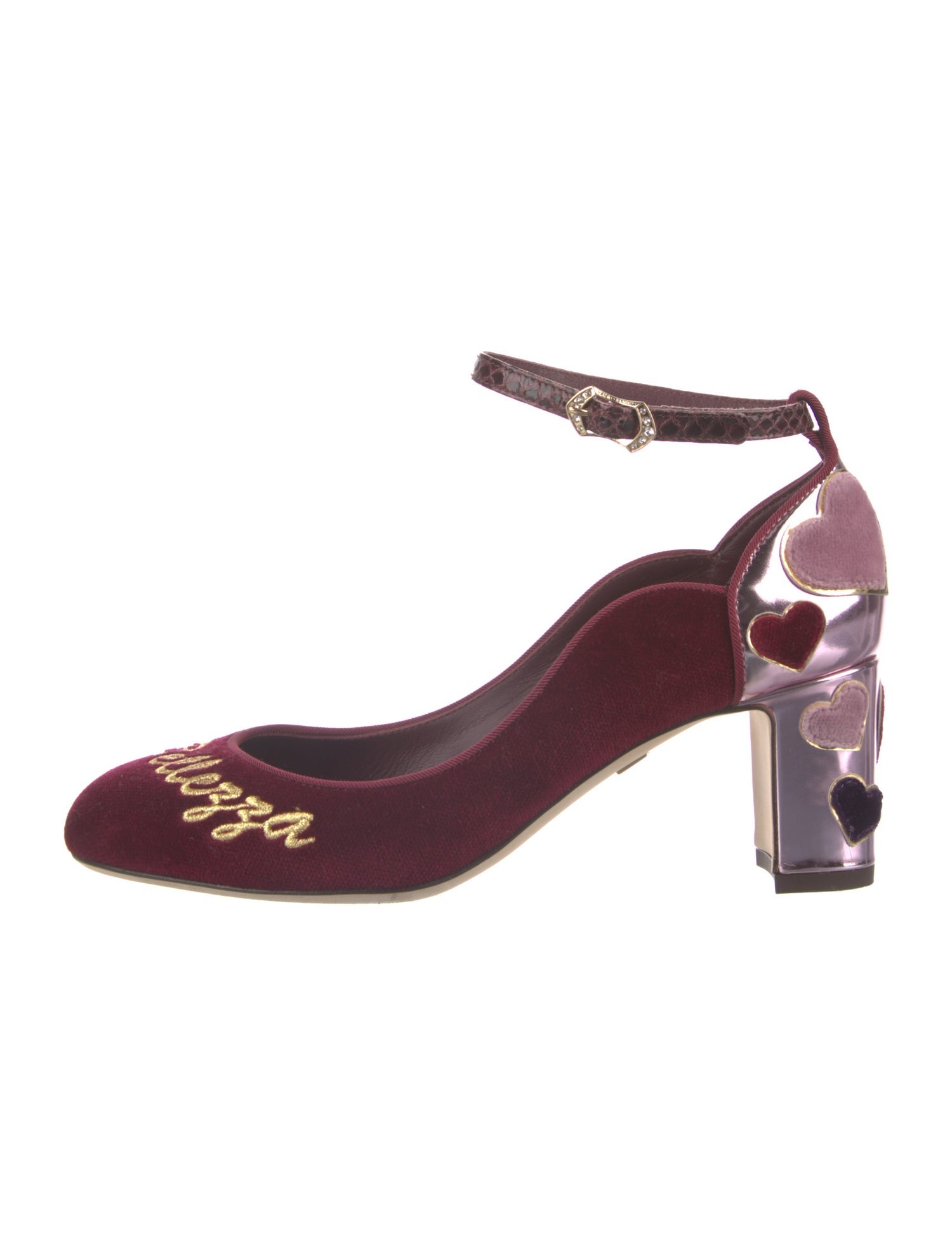 Dolce & Gabbana Velvet Graphic Print Pumps