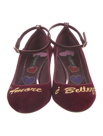 Dolce & Gabbana Velvet Graphic Print Pumps