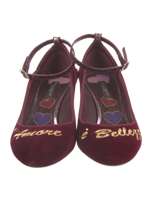 Dolce & Gabbana Velvet Graphic Print Pumps