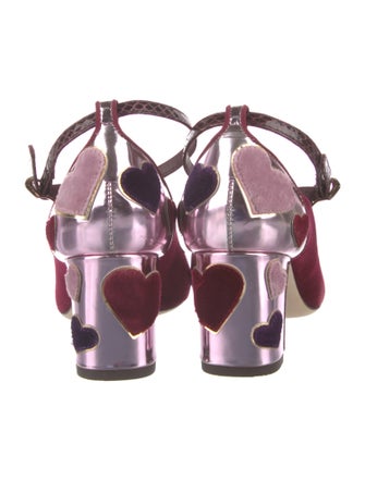 Dolce & Gabbana Velvet Graphic Print Pumps