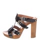 Dolce & Gabbana Patent Leather Cutout Accent T-Strap Sandals