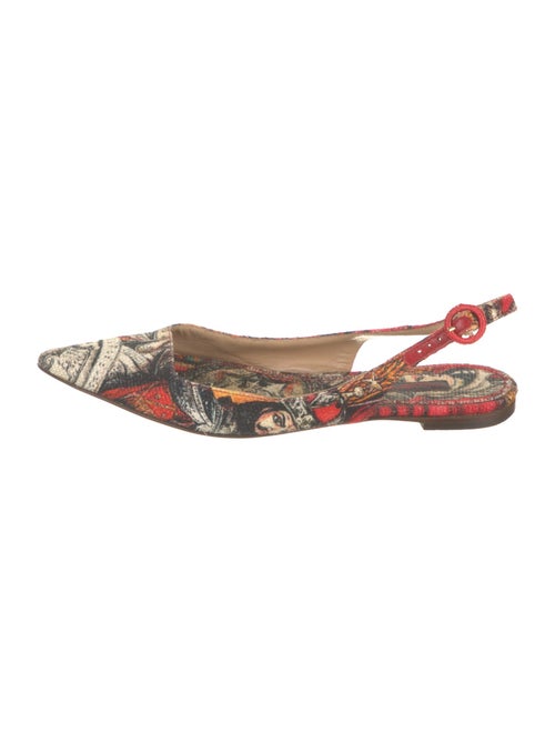 Dolce & Gabbana Canvas Printed Slingback Flats