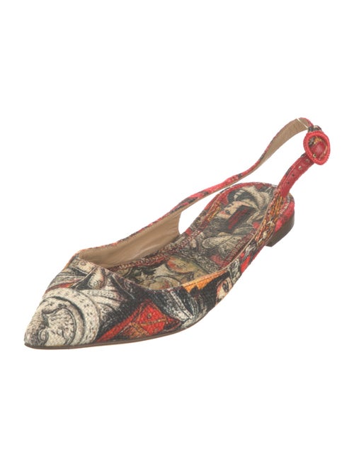 Dolce & Gabbana Canvas Printed Slingback Flats