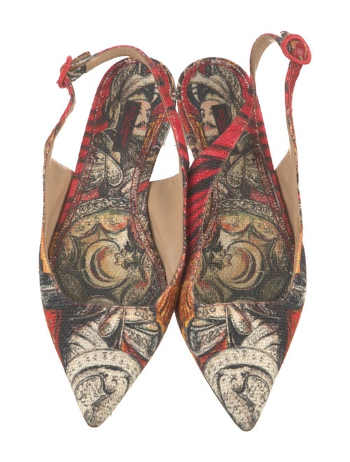 Dolce & Gabbana Canvas Printed Slingback Flats