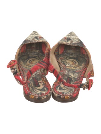 Dolce & Gabbana Canvas Printed Slingback Flats