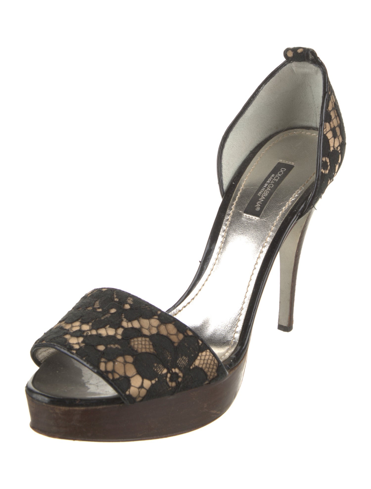Dolce & Gabbana Lace Floral Print Sandals