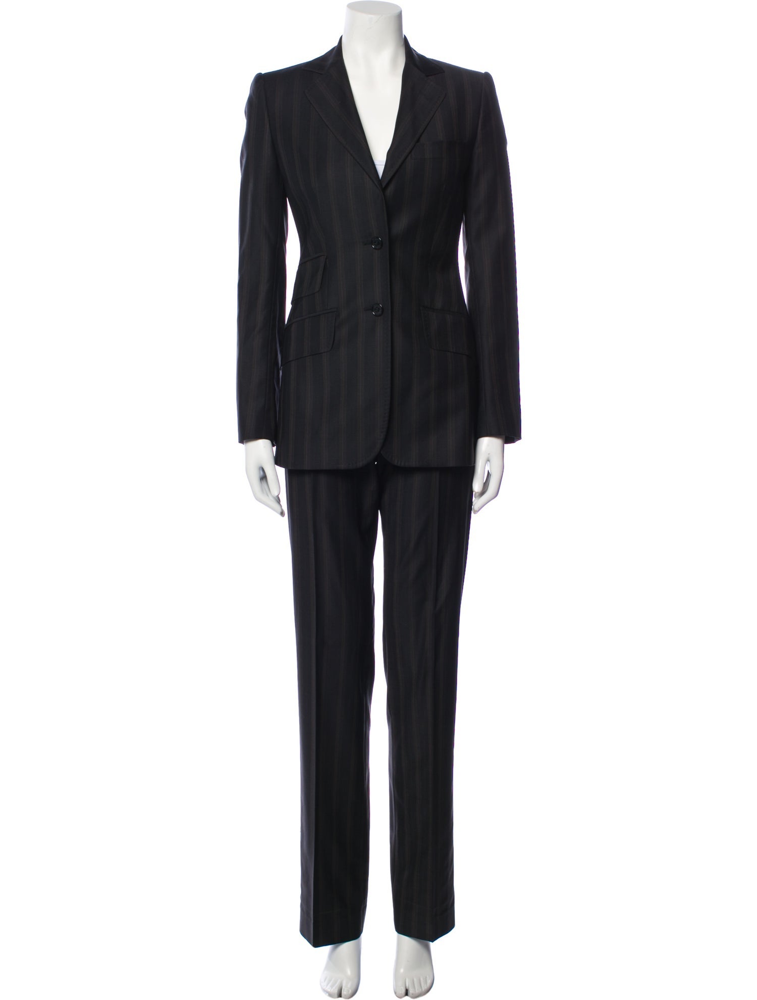 Dolce & Gabbana Virgin Wool Striped Pantsuit