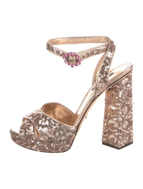 Dolce & Gabbana Sequins Crystal Embellishments Sandals