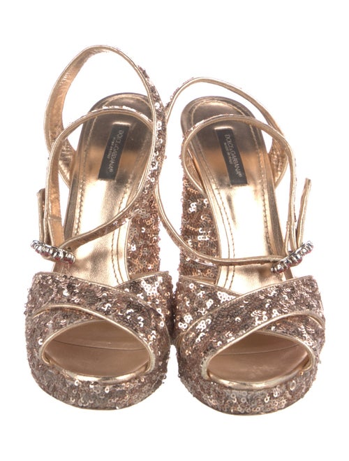 Dolce & Gabbana Sequins Crystal Embellishments Sandals