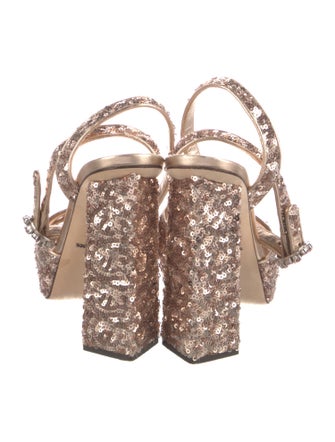 Dolce & Gabbana Sequins Crystal Embellishments Sandals