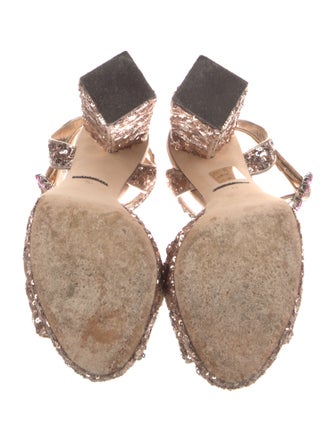 Dolce & Gabbana Sequins Crystal Embellishments Sandals