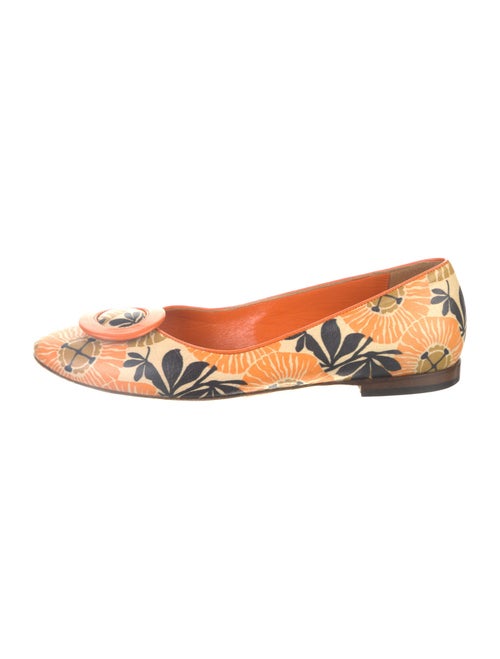 D&G Leather Floral Print Ballet Flats