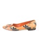 D&G Leather Floral Print Ballet Flats