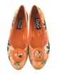 D&G Leather Floral Print Ballet Flats