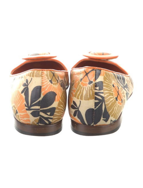 D&G Leather Floral Print Ballet Flats