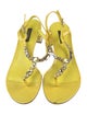 Dolce & Gabbana Patent Leather Crystal Embellishments T-Strap Sandals